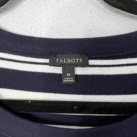 Talbots Tank Dress Midi Navy White Striped Pullover Sleeveless Sz M Women's - Picture 2 of 5